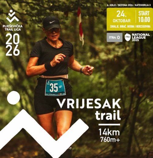 Plješevička Trail Liga 2026. - 6. kolo, VRIJESAK trail